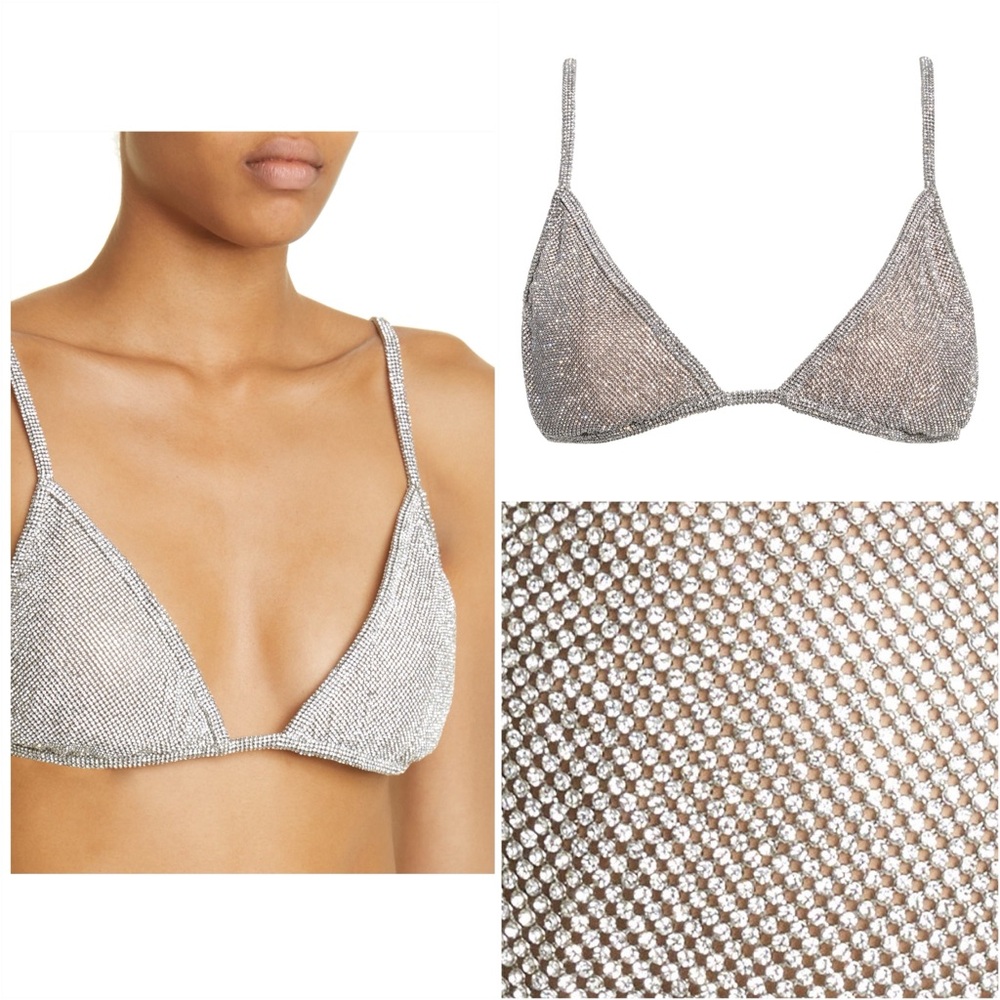 NWT Alexander Wang Crystal Mesh Triangle Bra Top $995 L
